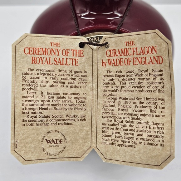 Royal Salute 21 Year Old Blended Scotch Whisky Red Ceramic Bottle Only - Picture 10 of 12